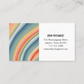 レインボーミニマリストストライプズハンドメイド 名刺 (裏面)