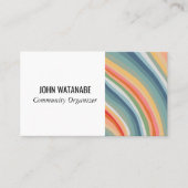 レインボーミニマリストストライプズハンドメイド 名刺 (正面)