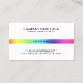 レインボーミニマルカラーズシンストライプ 名刺 (裏面)