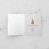 レインボーミニマルクリスマスホリデーカード シーズンカード (内部)