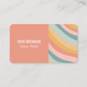 レインボーミニマルストライプリストの手作りソーシャルアイコン 名刺 (正面)