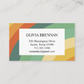 レインボーミニマルストライプリストズハンドメイドスクエア 名刺 (裏面)