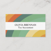 レインボーミニマルストライプリストズハンドメイドスクエア 名刺 (正面)