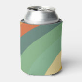 レインボーミニマルストライプリストズハンドメイドスクエア 缶クーラー (缶正面)