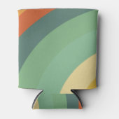 レインボーミニマルストライプリストズハンドメイドスクエア 缶クーラー (正面)