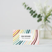 レインボーミニマルストライプリスト手作りソーシャルメディア 名刺 (スタンド正面)