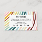 レインボーミニマルストライプリスト手作りソーシャルメディア 名刺 (裏面)