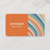 レインボーミニマルストライプリスト手作りブルーオレンジ 名刺 (正面)