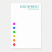 レインボーミニマルドットラインテンプレートポストイットノート ポストイット (正面)