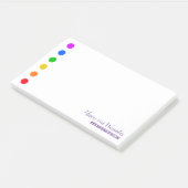 レインボーミニマルドット線テンプレートノート ポストイット (アングル)