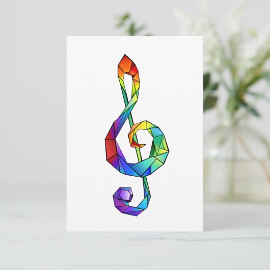 レインボーミュージカル鍵トレブルクレフ、 音符記号 エンクロージャーカード (スタンド正面)