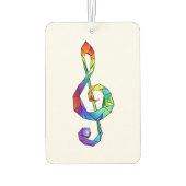 レインボーミュージカル鍵トレブルクレフ、 音符記号 カーエアーフレッシュナー (裏面)