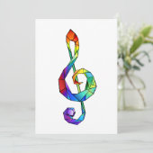 レインボーミュージカル鍵トレブルクレフ、 音符記号 カード (スタンド正面)