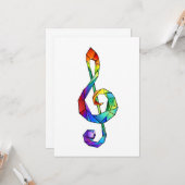 レインボーミュージカル鍵トレブルクレフ、 音符記号 カード (正面/裏面インサイチュ)