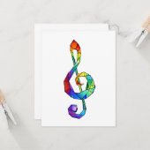 レインボーミュージカル鍵トレブルクレフ、 音符記号 カード (正面/裏面インサイチュ)