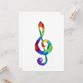 レインボーミュージカル鍵トレブルクレフ、 音符記号 カード (正面/裏面インサイチュ)