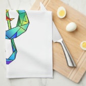 レインボーミュージカル鍵トレブルクレフ、 音符記号 キッチンタオル (四つ折り)