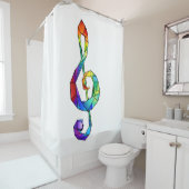 レインボーミュージカル鍵トレブルクレフ、 音符記号 シャワーカーテン (インサイチュ)