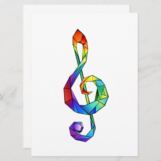 レインボーミュージカル鍵トレブルクレフ、 音符記号 シーズンカード (正面/裏面)