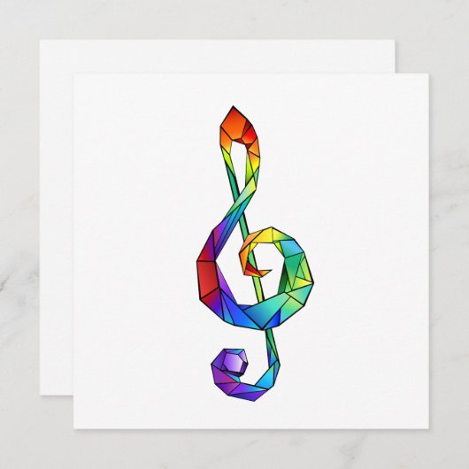 レインボーミュージカル鍵トレブルクレフ、 音符記号 シーズンカード (正面/裏面)