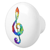 レインボーミュージカル鍵トレブルクレフ、 音符記号 セラミックノブ (右)