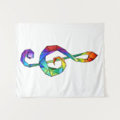 レインボーミュージカル鍵トレブルクレフ、 音符記号 タペストリー (正面(横))