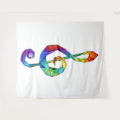 レインボーミュージカル鍵トレブルクレフ、 音符記号 タペストリー (正面(横))