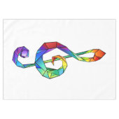 レインボーミュージカル鍵トレブルクレフ、 音符記号 テーブルクロス (正面(横))