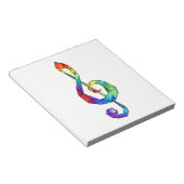 レインボーミュージカル鍵トレブルクレフ、 音符記号 ノートパッド (アングル)