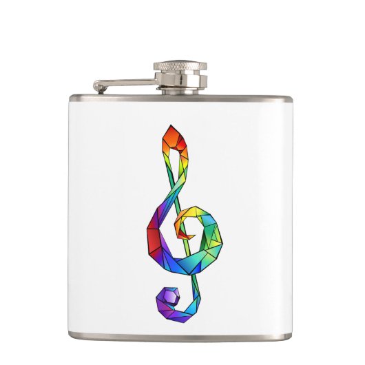 レインボーミュージカル鍵トレブルクレフ、 音符記号 フラスク (正面)