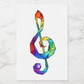 レインボーミュージカル鍵トレブルクレフ、 音符記号 フードラベル (シングルラベル)