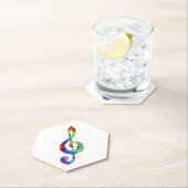 レインボーミュージカル鍵トレブルクレフ、 音符記号 ペーパーコースター (インサイチュ)