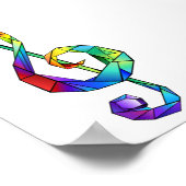 レインボーミュージカル鍵トレブルクレフ、 音符記号 ポスター (角)