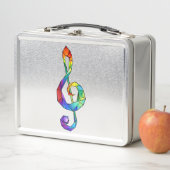 レインボーミュージカル鍵トレブルクレフ、 音符記号 メタルランチボックス (インサイチュ)