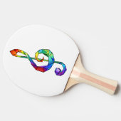 レインボーミュージカル鍵トレブルクレフ、 音符記号 卓球ラケット (横)