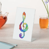 レインボーミュージカル鍵トレブルクレフ、 音符記号 台座サイン (インサイチュ)