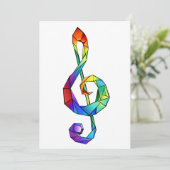 レインボーミュージカル鍵トレブルクレフ、 音符記号 案内状 (スタンド正面)