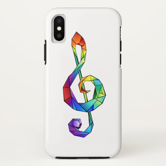 レインボーミュージカル鍵トレブルクレフ、 音符記号 Case-Mate iPhoneケース (裏面)