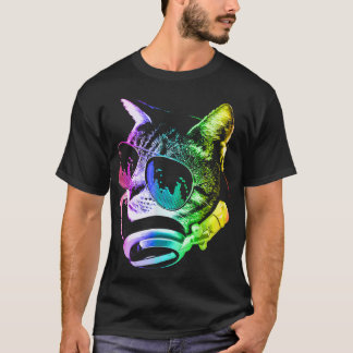 レインボーミュージックキャット Tシャツ