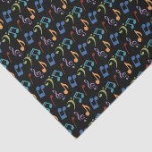 レインボーミュージックノートティッシュペーパー – 黒い背景 薄葉紙 (詳細)