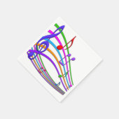 レインボーミュージックノートナプキン スタンダードカクテルナプキン (角)