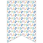 レインボーミュージックノート（白）パーティー バンティングフラッグ (第1の旗)