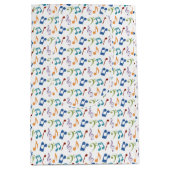 レインボーミュージックノート（白） ミディアムペーパーバッグ (正面)