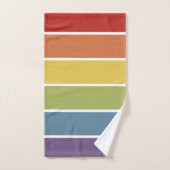 レインボーミュートのレトロストライプのパターン バスタオルセット (ハンドタオル)