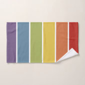 レインボーミュートのレトロストライプのパターン バスタオルセット (ハンドタオル)