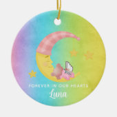 レインボーメモリアルガールベビーロスクリスマス セラミックオーナメント (正面)