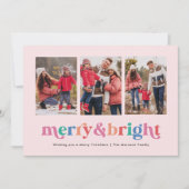 レインボーメリーカラーと明モダンるい3枚フォト シーズンカード (正面)