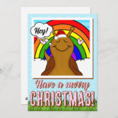 レインボーメリークリスマスを迎えるかわいいカタツムリ | シーズンカード (正面/裏面)