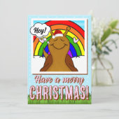 レインボーメリークリスマスを迎えるかわいいカタツムリ | シーズンカード (スタンド正面)