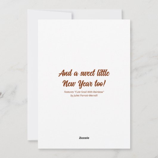 レインボーメリークリスマスを迎えるかわいいカタツムリ | シーズンカード (裏面)